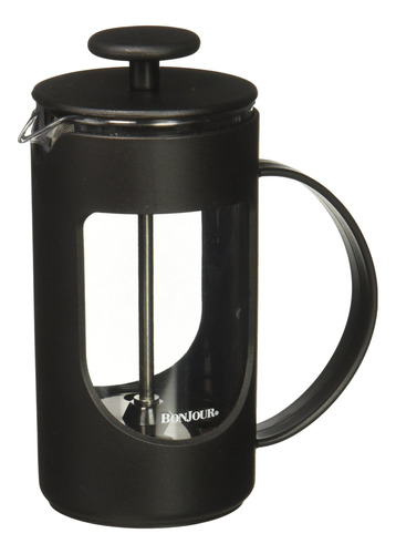 Bonjour Caf French Press Plstico, Irrompible, Negro