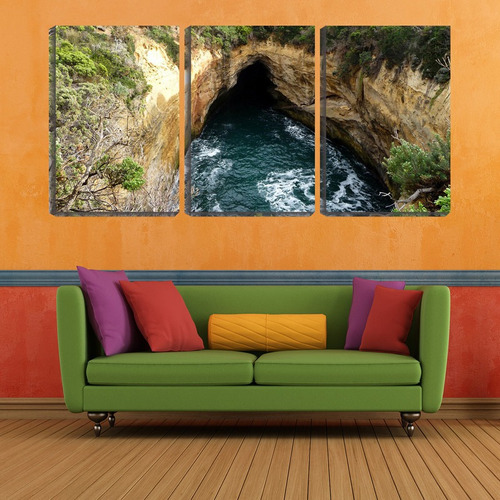 Quadro Decorativo 30x66 Pequeno Lago Na Cratera