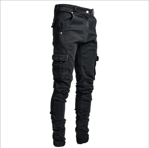 Jeans Ajustados Hombres Con Bolsillos Talones Bajos