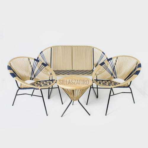 Juego Set Sillas Tejidas Artesanales Balcón Terraza Jardín