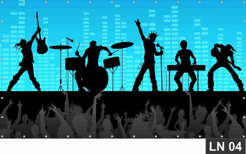 Imagem 6 de 6 de Rock N Roll Painel 4,00x1,80m Lona Festa Banner Aniversário
