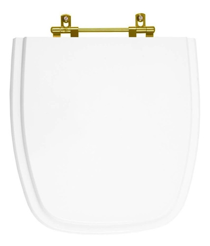 Tampa De Vaso Fit Branco Para Bacia Celite Ferragem Dourada Cor Dourado