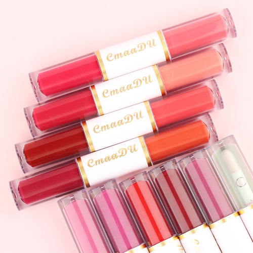 Hs Paquete De 8pcs Labiales De Larga Duración De Doble Punta