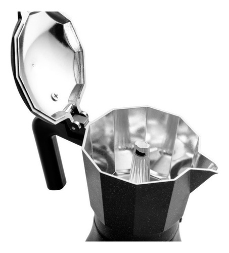 Cafetera Tiramisu Italiana Aluminio Capacidad 3 Tazas Fagor Color Negro