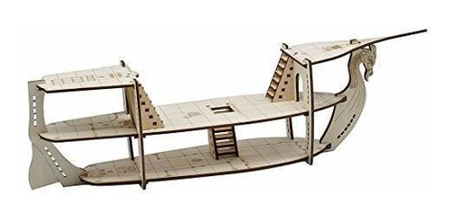 3d Rpg Miniatures Ship Wood Laser Cut, 3-level With 1 Grid