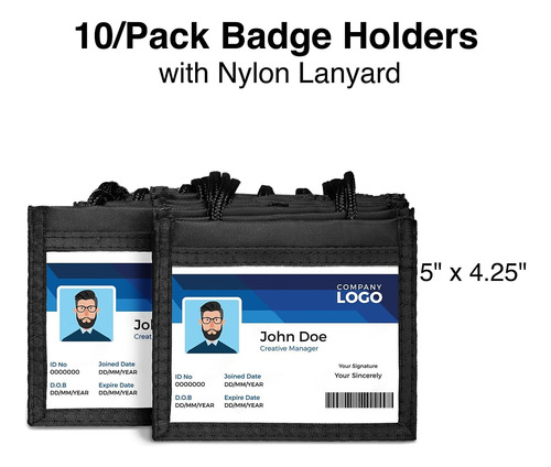 Id Badge Holders Staples 886003 10/pk 11.4cm H X 12.7cm W