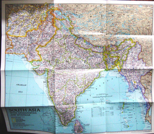 Mapa Nat Geo Sur De Asia South Asia India Afghanistan Myanma