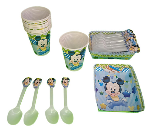 Kit Decoracion Infantil Mickey Bebe Mouse 12niños