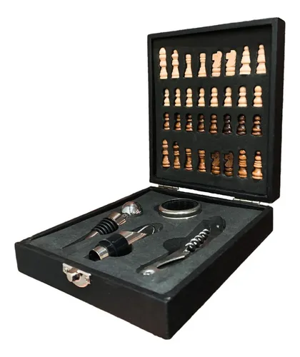 comprar Kit Acessórios Vinho Presente Diferente Abridor u002Fjogo Xadrez