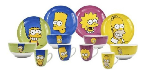 Vajilla Los Simpsons De Porcelana 12 Pzas Homero Platos