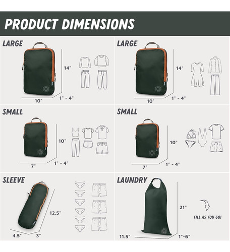 Cubos De Compresión Para Viajes - Maletas Y Mochilas.