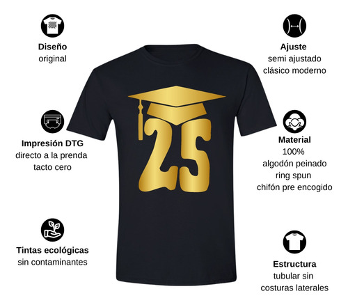 Playera Hombre Graduación Graduado Birrete