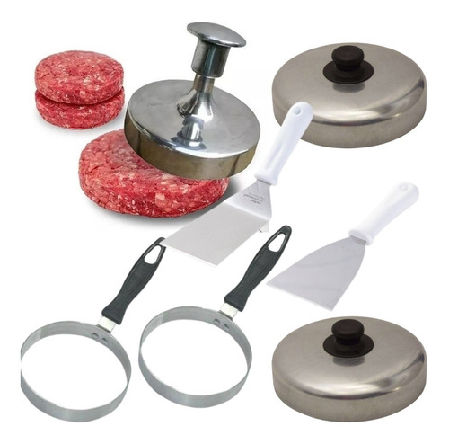 Kit Para Lanche Hamburguer - 7 Em 1 Cor Prata