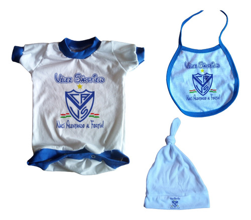 Set Ajuar Bebe X3 Body + Extras Velez Sarsfield M02