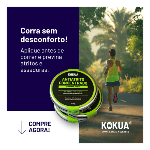 Kokua Anti Atrito Pomada Para Ciclismo Triathlon Corida