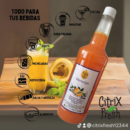 Mix De Pulpa 100% Natural Sabor Maracuyá Cocteleria