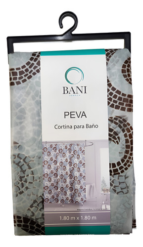 Cortina Para Baño 180x180 Cm Café Círculos