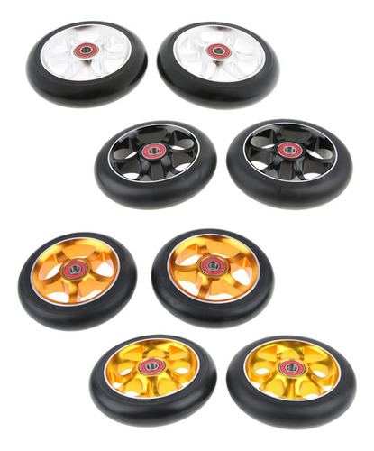 2 Piezas Rueda Scooter Parte Reempalable Multiusos Plata