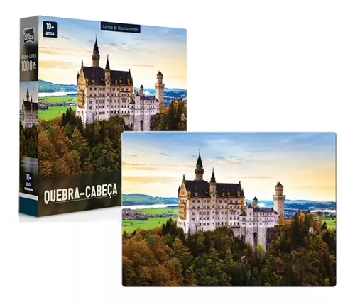 Quebra-cabeça 1000 peças paisagem castelo jogo de