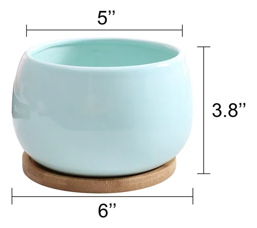 Jusalpha Maceta Grande De Ceramica De 5 Pulgadas Con Orifici