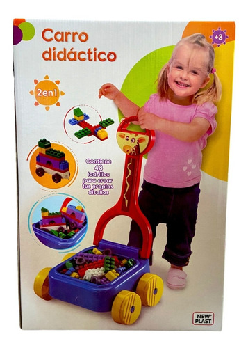Carrito Didactico Arrastre Con Ladrillos Infantil New Plast