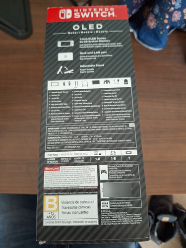 Nintendo Switch Oled Super Smash Bros + 3 Meses Nsw Online Gris (Usado)