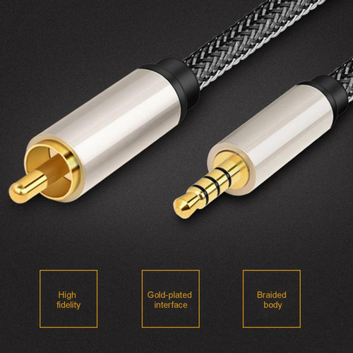 L Jack De 3,5 Mm A Rca Macho Nylon Trenzado For 1m