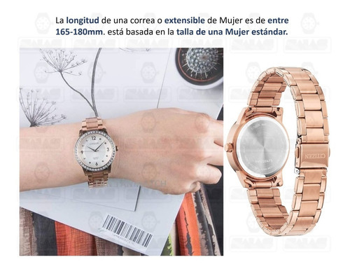 Citizen Quartz Crystal White Dial El3093-83a Color de la correa Oro Rosa Color del bisel Oro rosa Color del fondo Blanco 61186