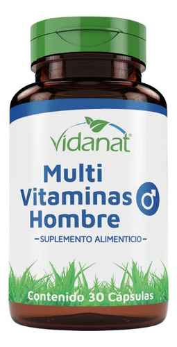 Multivitaminas Para Hombre Vidanat 30 Capsulas Sabor Neutro
