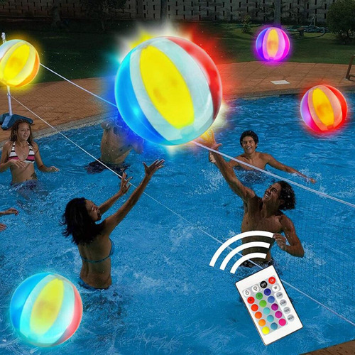 Brinquedo De Piscina 4s 16 Cores Bola De Brilho 16 Inflável