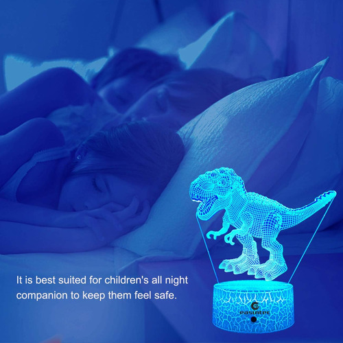 Juguetes De Dinosaurio Con Luz Nocturna 3d Con Control Remot