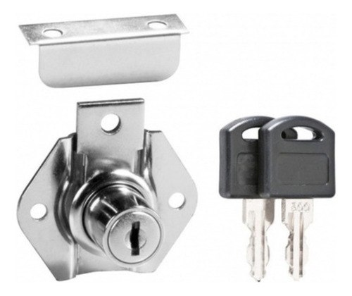 Fechadura P/moveis Com Batente 17 X 31mm Niquelado 2 Chaves