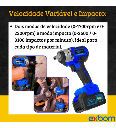 Furadeira Parafusadeira 48v Recarregável Com Maleta Pro