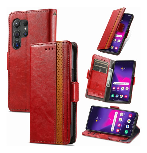 Funda De Con Doble Hebilla Magnética Para Samsung