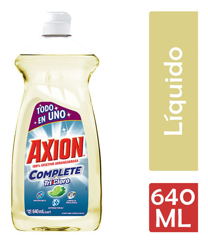 Axion Lavatrastes Complete Tricloro Líquido, 640 Ml