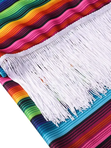 Disfraz De Poncho De Sarape Mexicano, Sombrero Mexicano Con