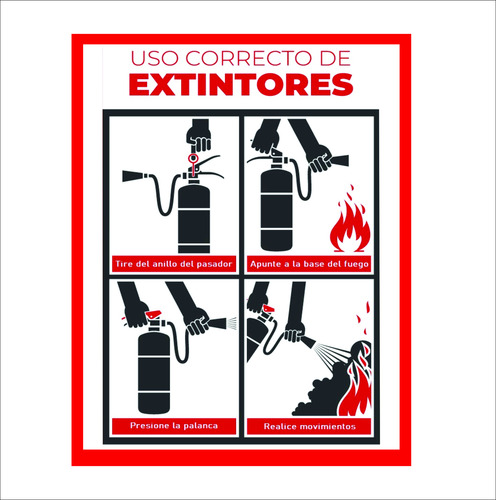 Cartel Uso Extintores 30x20 Cm Señaletica C-02-012
