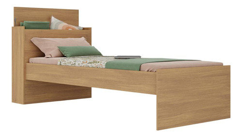 Cama Solteiro P/ Colchão 188x78cm Com Baú Multimóveis Mp4229 Cor Rustic