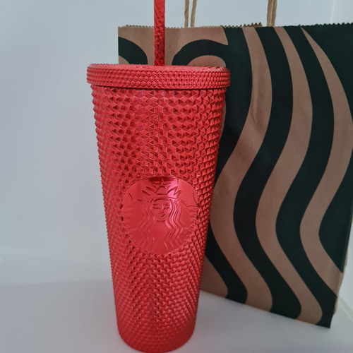 Vaso Starbucks Navidad Rojo Metálico