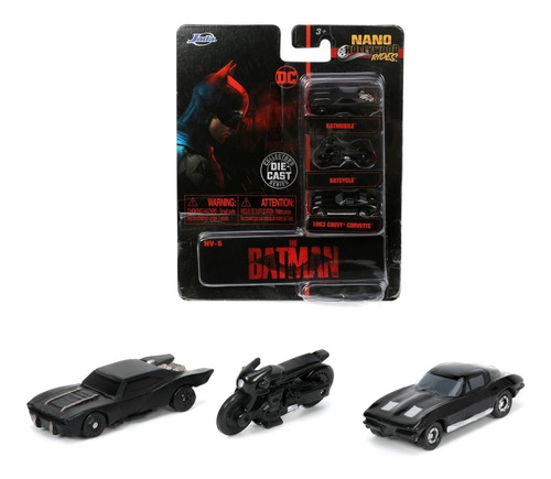 Nano The Batman 2022 Set 3 Piezas Jada Clásico Pattison 