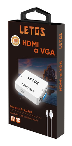 Imagen 4 de 5 de Adaptador Hdmi A Vga (con Audio) Le-ada03