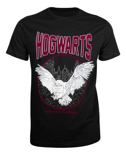 Playera Caballero- Hogwarts Lechuza- Harry Potter- American 