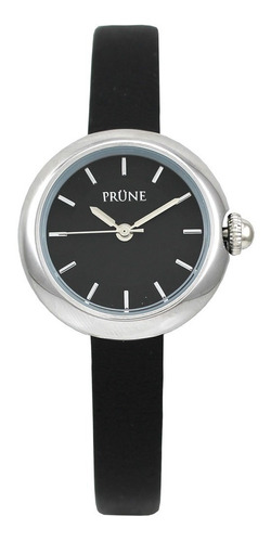 Reloj Dama Prune Pru-241-01 Metalico Malla Negra Fondo Negro