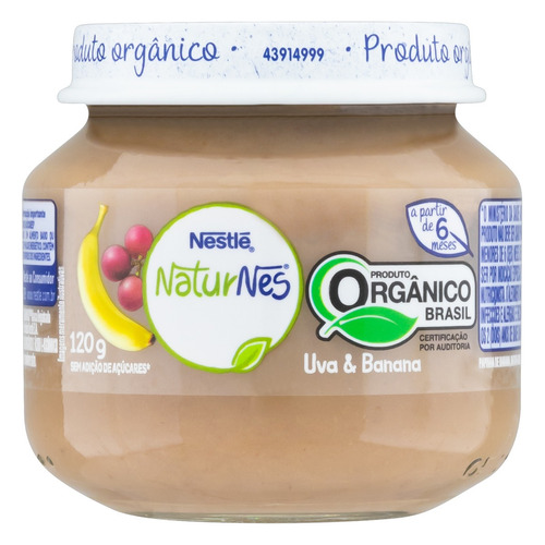 Mingau Nestlé Naturnes de uva & banana sem glúten A Partir de 8 Meses 120 g