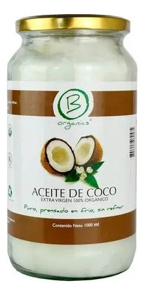 Aceite De Coco Puro Extra Virgen 1lt. B Orgánics. Agronewen