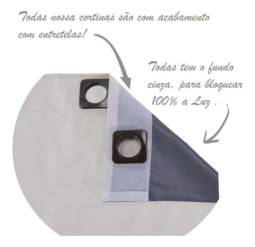 Cortina Sala Quarto Corta Luz Blackout Blecaute 2,20 X 1,30