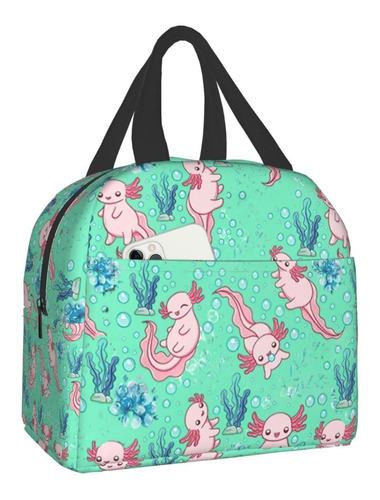 Shamzbest Linda Bolsa Almuerzo Axolotl Para Hombr Mujer Niño