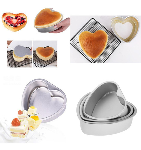 2 Coração Em Forma De Bolo Pan De Alumínio, 5 Polegadas