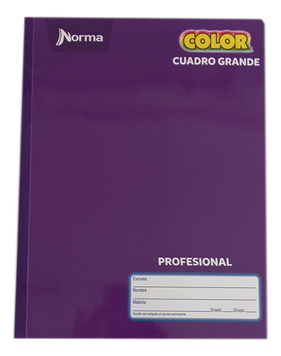 Pack Con 5 Cuadernos Norma Color Profesional Cuadro Grande