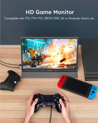 Imagen 6 de 9 de Monitor Portátil Boifun 15.8 1080p Ips, Usb C, Hdmi, Gamer